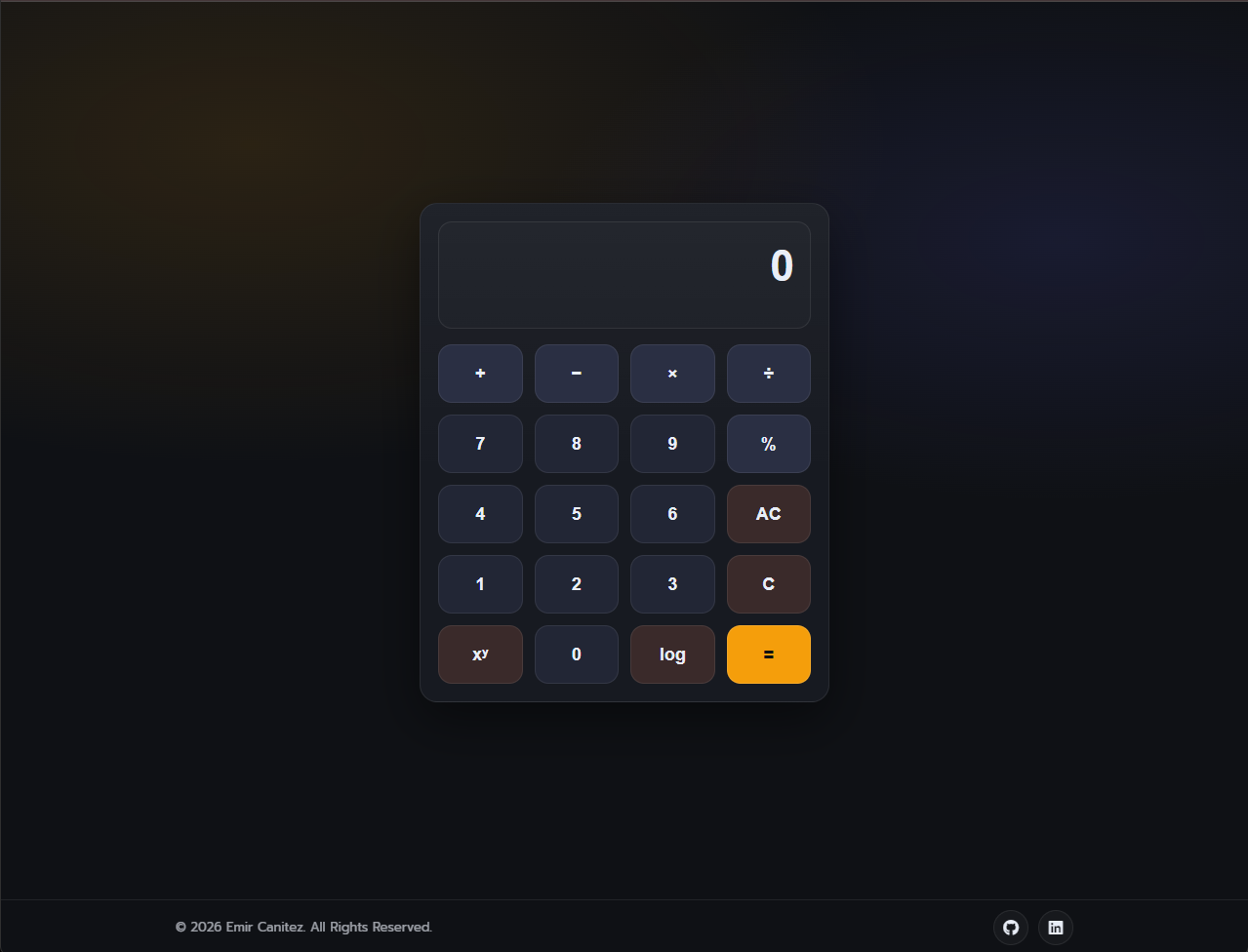 Calculator project screenshot